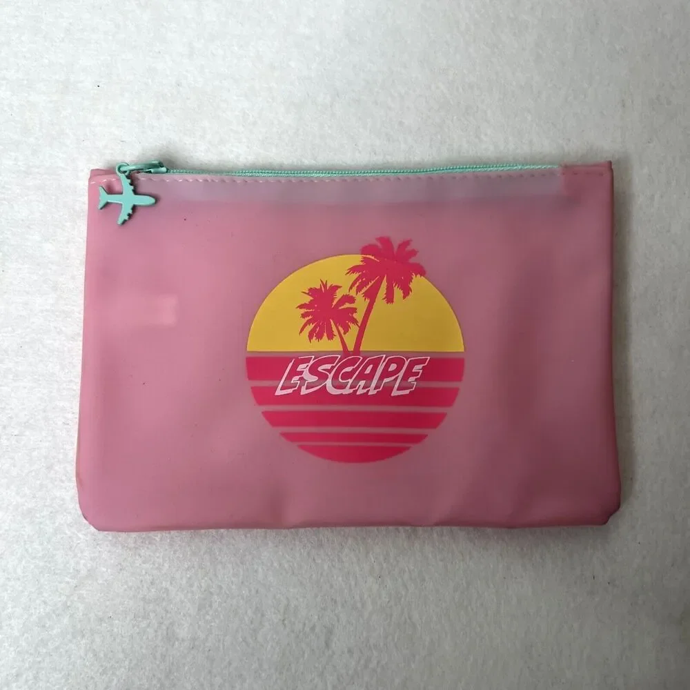 Pink Clear Travel Zip Makeup Bag